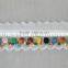 100% Cotton Water Soluble Lace Trim With Colorful Beaded Design for Sale