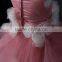 FG20 Real Sample White Handmade Flowers Pink Tulle Flower Girl Net Dresses For Weddings