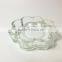 Flower Shaped Clear Glass Empty Candle Holder