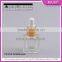 Mini 3ml empty glass bottle short dropper, essential oil glass bottles with aluminum cap dropper