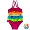 Pretty Rainbow Ruffle Baby Girls Swimsuit One Piece