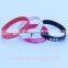 silk printed cancer awareness 3/4 inch silicone bracelet