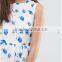 Guangzhou Wholesale Clothing OEM o neck Sleeveless White Sunflower Organza Dress
