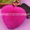 Myfur Mixed Colors Genuine Accessories Fur Heart-Shaped Keychain Bag Charm