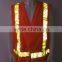 Customized Orange Highlight PVC Safety Reflective Vest With 100%polyester Tricot Fabric