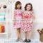 New summer cotton frock with flower printing girls simple frock designs