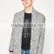 Mens fashion chunky wool heavy knit thick cardigan sweater from OEM factory