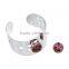 Iron Based Alloy Snap Button Open Cuff Bangles Bracelets Fit 18mm/20mm Snap Buttons Silver Tone Round Flower Hollow