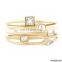 Gold Set of Four Stacking Ring With Gemstone Fashion Opal Ring Jewelry