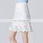 New Style Fashion A-Line Fishtail Hollow Wrap Lace Mini Sexy Short White Skirt