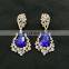 Best Blue Color Droplet Stone Collection Cubic Zerconia Gold Plated Party Wear Earrings Set