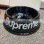 Red black Supre me Popular logo Pets Feeder Water Bowl Cat Bowl Sup