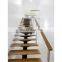 Indoor Metal Stringer Stairs Solid Wood Straight Stairs