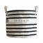 K&B Wholesale Woven foldable canvas storage basket kids laundry hamper baskets with handles
