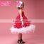 Free shipping 2015 New Design baby girls red soft feather dress