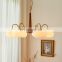 Japanese Walnut Chandelier Retro Glass Pendant Light Vintage Bedroom Living Room Nordic Solid Wood Led Hanging Lamp