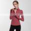 Readt To Ship Women Blank Stand Collar Half Zip Yoga Tee Sports Wear Gym Clothing Fitness Yoga Long Sleeve Tees Sportswear Tops