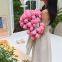 Pink Carnation Rose Crochet Flower Bouquet Blanket