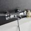 Brushed Chrome Thermostatic Wall Mounted Bath Mixer Taps,Without Shower