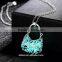 Factory supply for handbag shaped pendants necklace,glow in the dark necklace for ladies