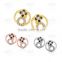 E1049 Wholesale Nickle Free Antiallergic White Real Gold Plated Earrings For Women New Fashion Jewelry