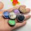 LFD-0075B Wholesale Round Shape Mixed Color Snakeskin Beads,with Crystal Rhinestone Paved Druzy Connector Beads,Jewelry Findings