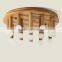 contemporary wooden color led ring ceiling lamp