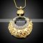 fashionable new design necklace and charm women earring set 18k gold jewelry