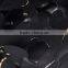 elegant shape satin laser cutting shiny margin design black lace fabric