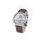 Classique stainless steel case men leather watch with butterfly buckle