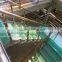 Double Stringer Stainless Steel Straight Stairs With Glass Treads