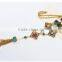 Ethnic gold jewellery square charm pearl drop metal tassel necklace