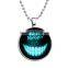 Fancy smile design Hallowma charm jewellery night lights pendant necklace