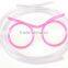 Kids eyeglass flavored custom drinking straw