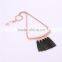 Vintage Fashion Boho Punk Style Real Rose Gold Plated 5 Long Tassel Pendant Statement Necklace Jewelry for Women Girls                        
                                                Quality Choice
