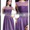 Fashion Tulle Ruche Lace Long Purple Western Women Cocktail Dresses