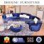 antique classic blue velvet chesterfield sofa art deco livingroom furniture AL043