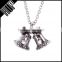 necklace 2016 fashion zinc alloy antique silver Christmas bell pendant