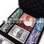 500 pcs customized high quality poker chip set in deluxe aluminum cases