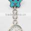 Star Smile Shape Metal Stanless steel Nurse Quartz Pocket Clip On Fob Watch