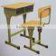 Adjustable wooden student desk and chair
