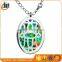 stainless steel colorful shell element pendant