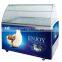 all kinds display chest freezer for ice cream with sliding curved glass door