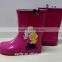 China peach sexy girls rubber rain boots with queen print