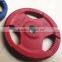 Tri-grip Handle Rubber Coated Bumper Weight Plates Olympic Plates with Steel Ring