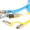 Two-in-one usb cable male to micro 5pin to I5/I6 with aluminum shell