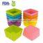 Vibrant Colors Silicone Square Cupcake Liners
