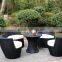 Wicker Sofa Set Black Bottle Shape Rattan Sofa and Ottoman