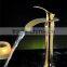 Kaiping Supplier Gold Plated Bathroom Faucet , Gold Waterfall Basin Tap