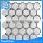 White and grey 2 inch hexagon tile photo mosaic marble